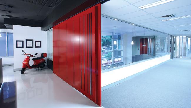 Centor A14 sliding panel hardware used internally for an office space