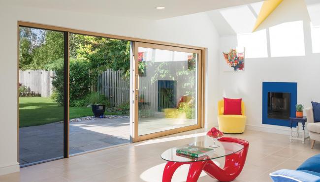 Centor custom sliding doors have a retractable insect screen to keep bugs out
