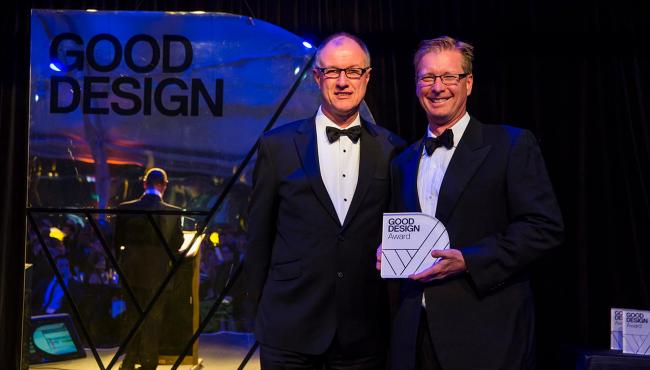 Managing Director Nigel Spork being presented the prestigious Good Design Award
