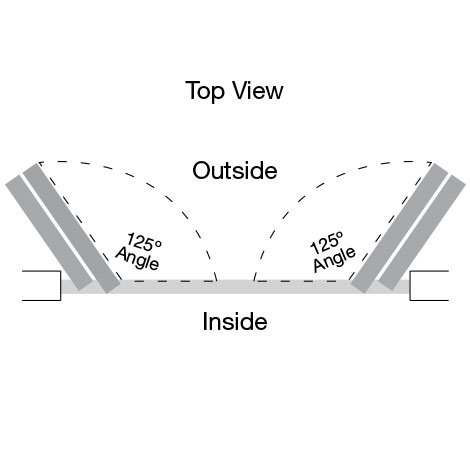 Wide Angle Door Top View Diagram
