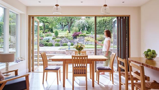 Centor 205 Integrated Folding Door with built-in screen for protection from insects