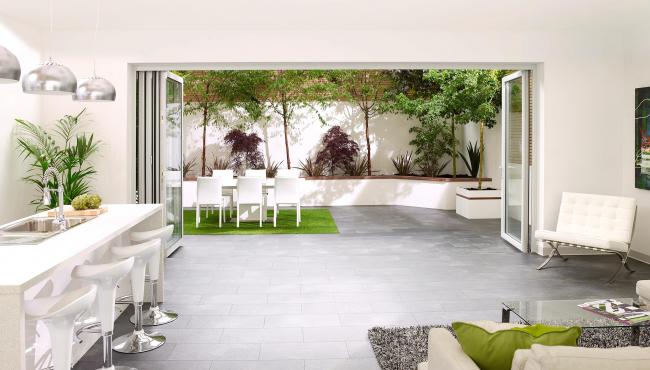 335 aluminium patio door in modern home