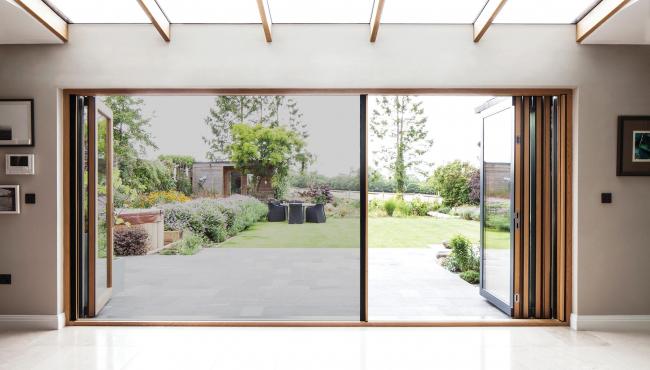 Centor 205 Integrated Folding Door with built-in screen for protection from insects