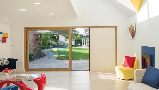 Peter and Alison enjoy the changing, natural light and views to outside from their ground floor extension.  