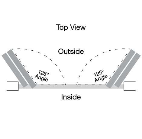 Wide Angle Door Top View Diagram