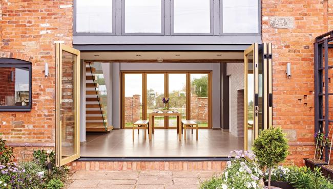 Centor 205 Integrated Folding Doors in a barn conversion
