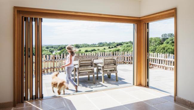 205 Integrated Bifold Door looking out to beautiful views