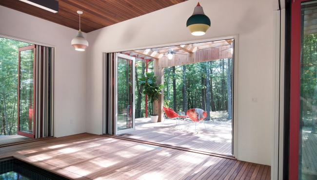 Centor Integrated Folding Doors create a seamless connection to the outside