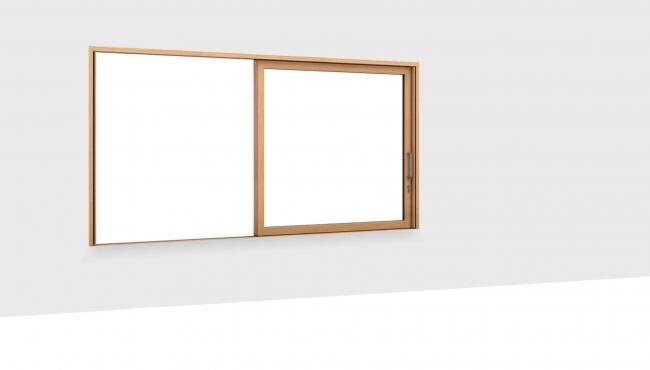 261 XO Integrated Sliding Window features a frameless fixed glass panel
